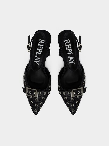 REPLAY - Sapatos abertos atrás 'ELISE VISION' em preto