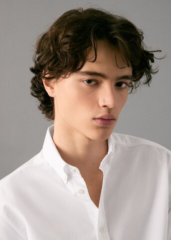 MANGO TEEN Regular fit Button Up Shirt in White