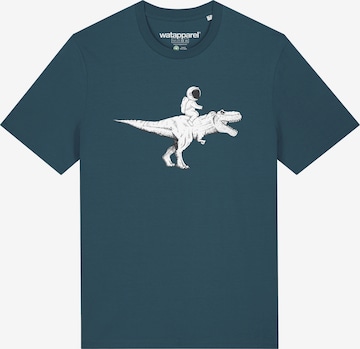Watapparel Shirt 'Astronaut on T-Rex' in Blue: front