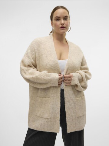 Vero Moda Curve Gebreid vest in Beige
