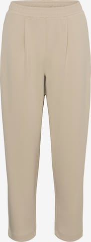 Kaffe Tapered Bukser med lægfolder 'KAAnnie' i beige: forside
