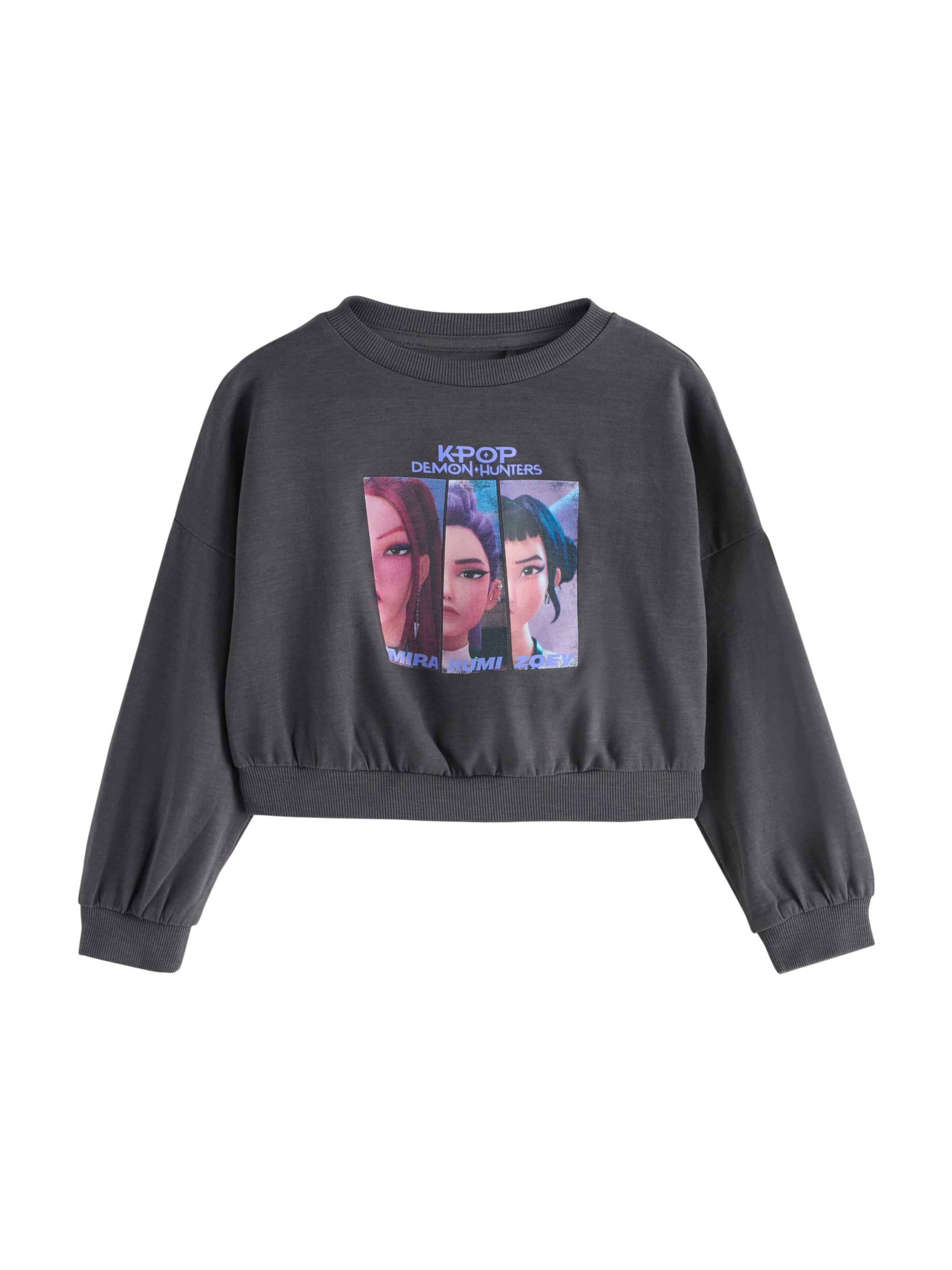 Next - Sweatshirt 'KPop Demon Hunters' em cinzento: frente