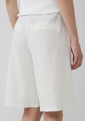 QS Wide Leg Bundfaltenhose in Beige
