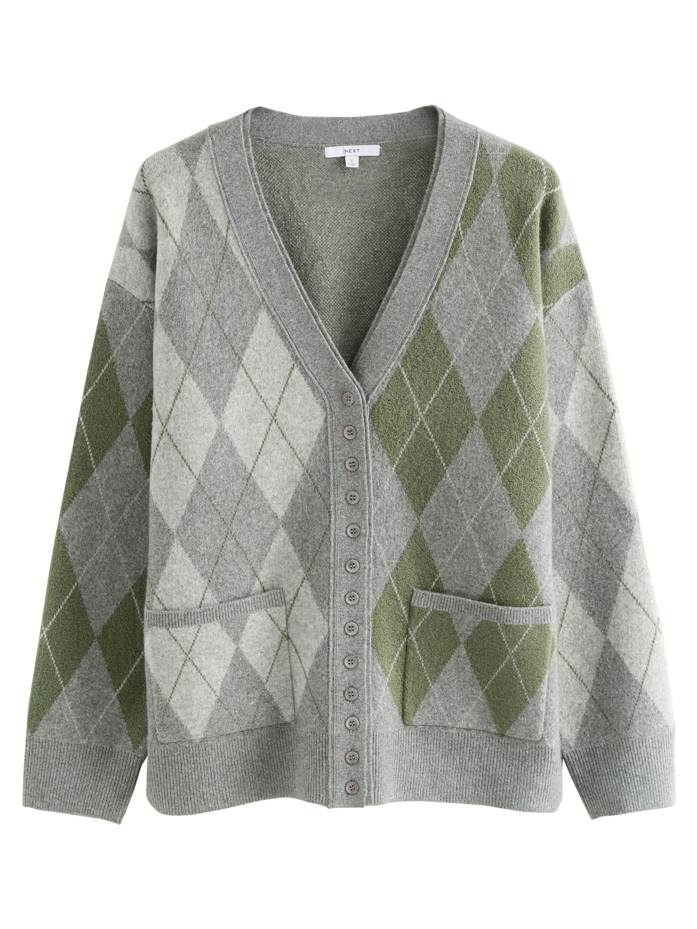 pelēks Next Adīta jaka: no priekšpuses