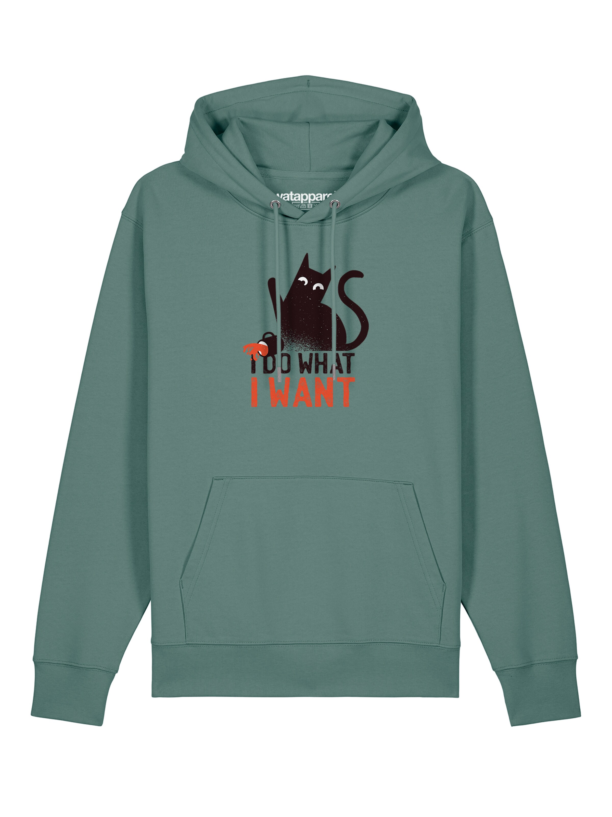 Watapparel Sweatshirt ' Cat ' in Grün: Vorderseite
