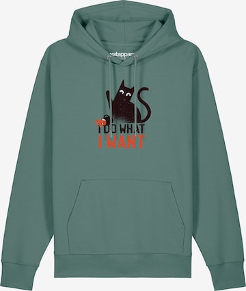 Watapparel Sweatshirt ' Cat ' in Grün: Vorderseite