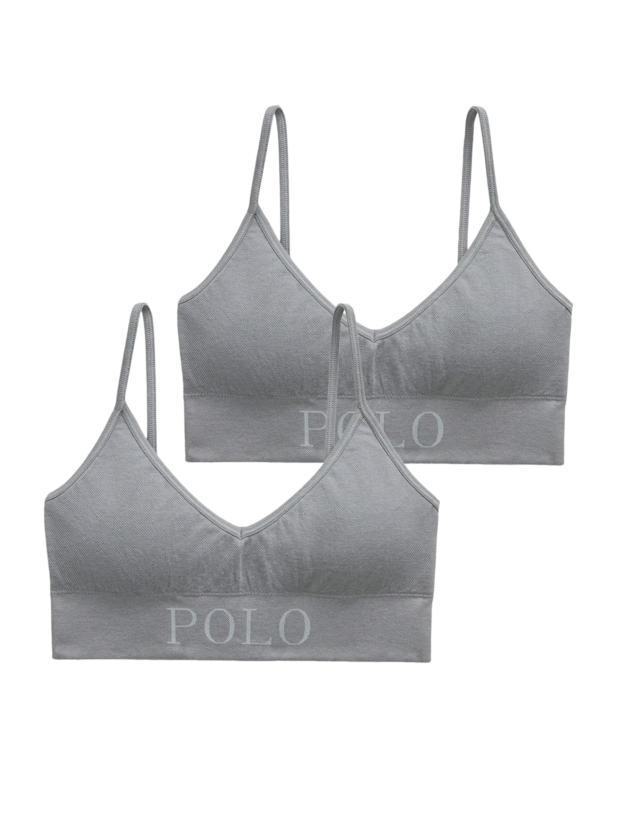 Bustier Soutien-gorge ' Ribbed Seamless ' Polo Ralph Lauren en gris : devant