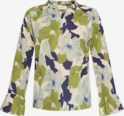 Cartoon Rüschenbluse mit Muster in mint, Produktansicht