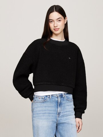 Tommy Jeans Sweatshirt in Zwart: voorkant