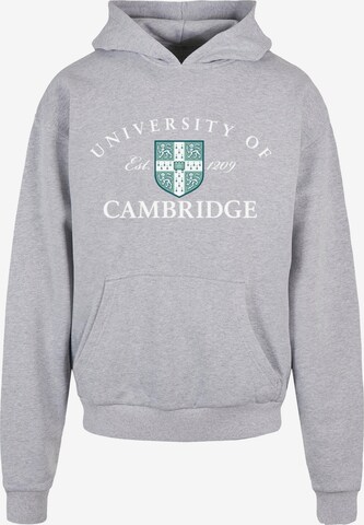 Felpa 'University Of Cambridge - Est 1209' di Merchcode in grigio: frontale