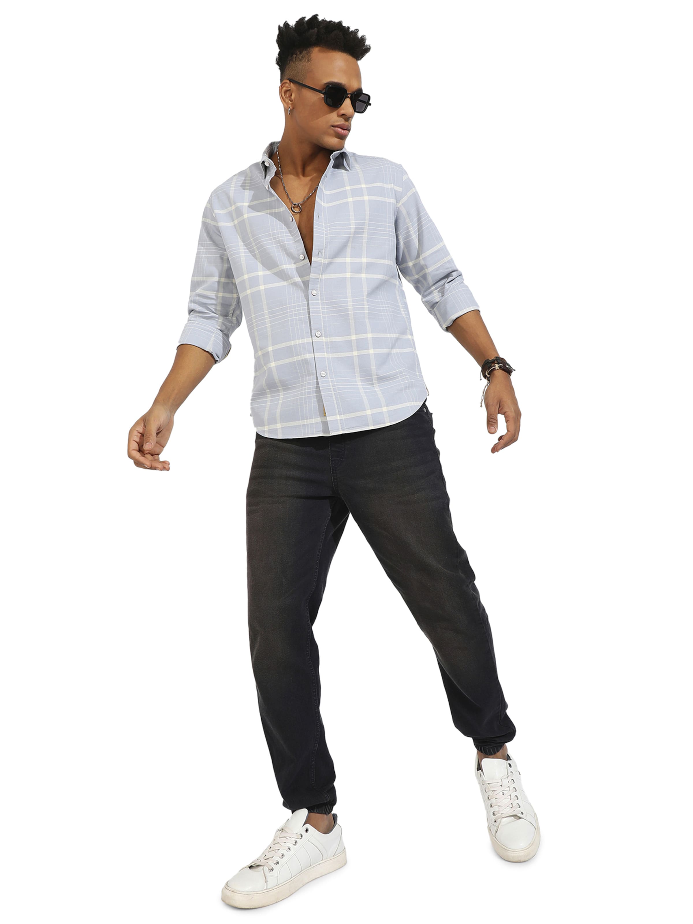 Campus Sutra Regular fit Πουκάμισο ' Caiden ' σε γκρι