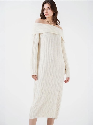 Bigdart - Vestido de malha em branco: frente