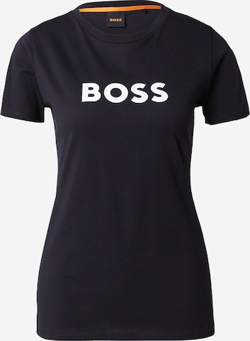 BOSS Orange Shirt 'Elogo 5' in Zwart: voorkant