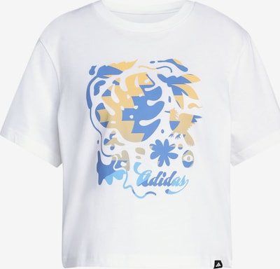 Sportiniai marškinėliai 'HOT COMMUNITY' iš ADIDAS SPORTSWEAR, spalva – sodri mėlyna („karališka“) / šviesiai mėlyna / medaus spalva / balta, Prekių apžvalga