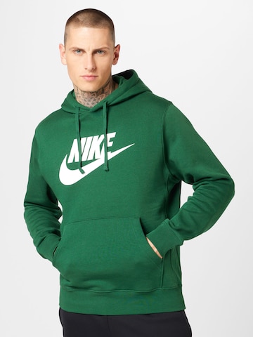 Nike SportswearRegular Fit Sweater majica 'Club Fleece' - zelena boja: prednji dio