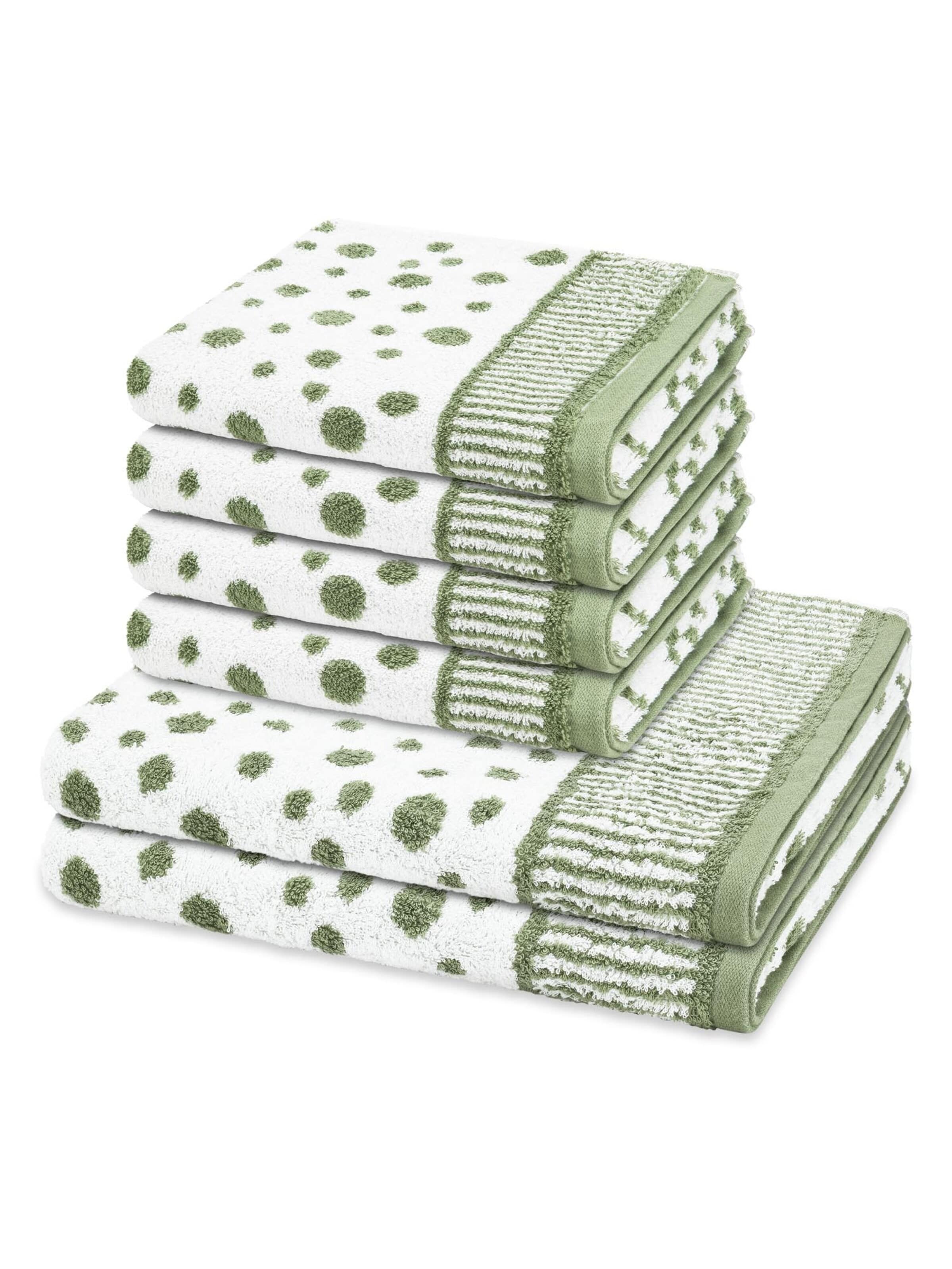 ROSS Towel 'Punkte allover' in Green: front