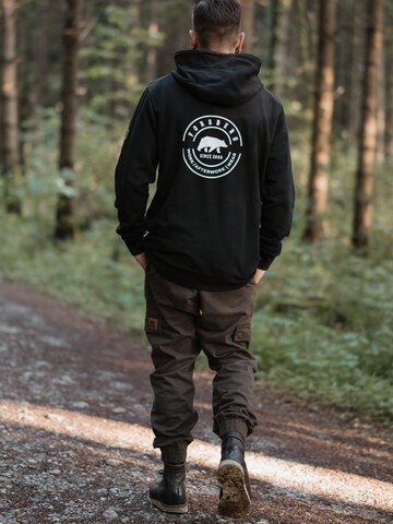 FORSBERG Sweatshirt 'Hoodie mit Logo auf Brust und Rücken' in Black