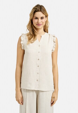 Smith&Soul Ärmellose Bluse mit Rüschen in Beige: Vorderseite
