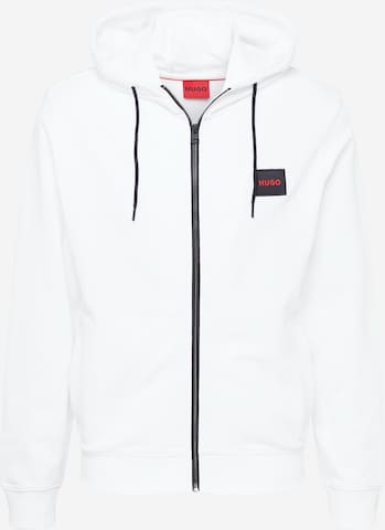 HUGO Red - Sudadera con cremallera 'Daple' en blanco: frente