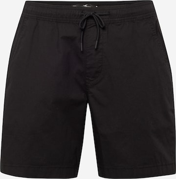 HOLLISTER Regular Pants 'METEORITE' in Black: front