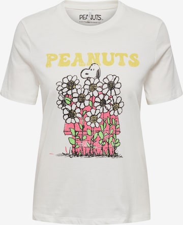 Maglietta 'Peanuts' di ONLY in bianco: frontale