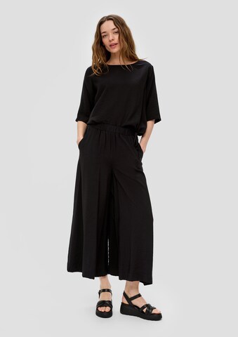 s.Oliver Wide Leg Hose in Schwarz