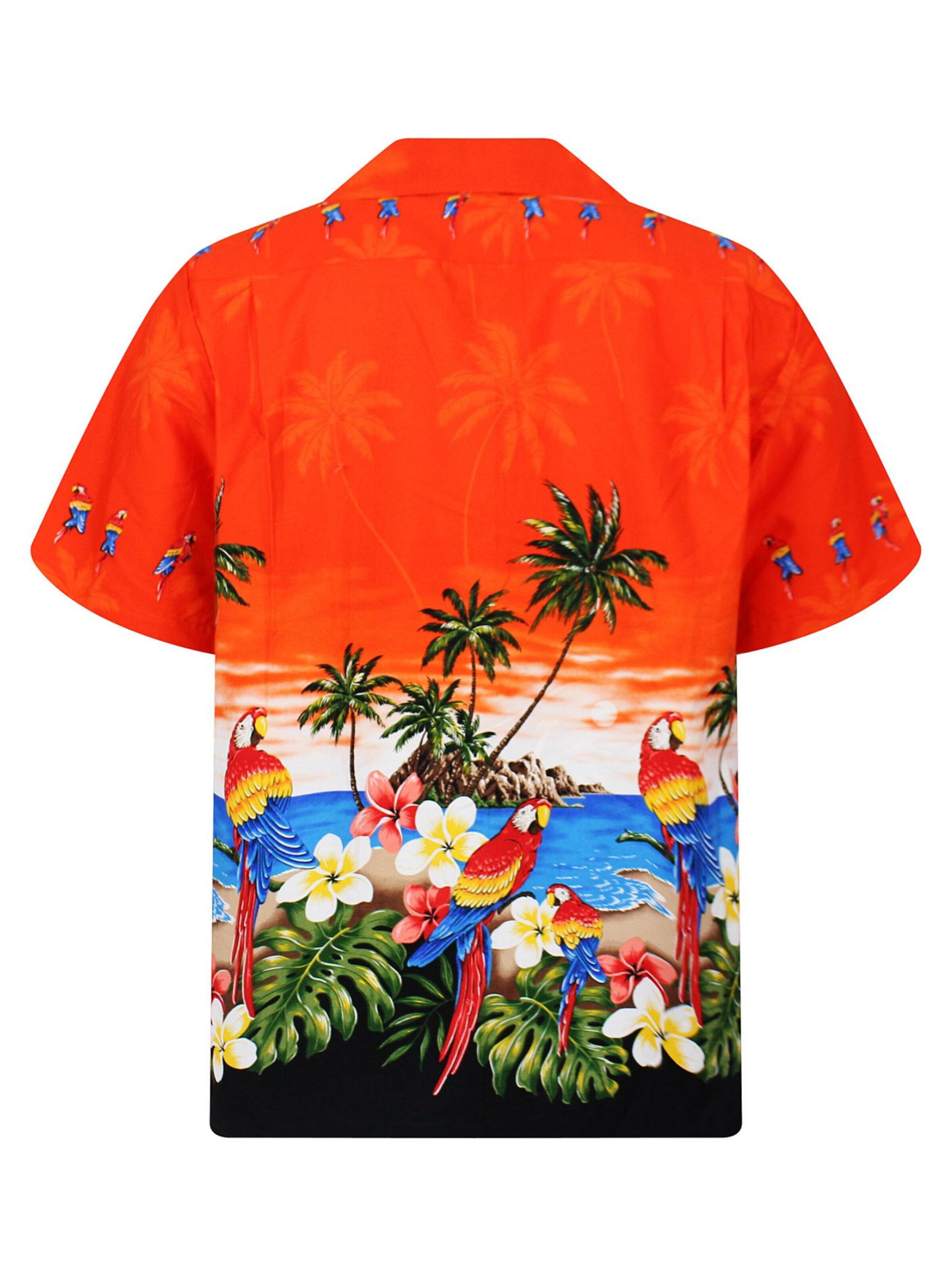 Pacific Legend Regular Fit Hemd 'Papagei'‌‌‌‌‌‌‌‌ in Orange
