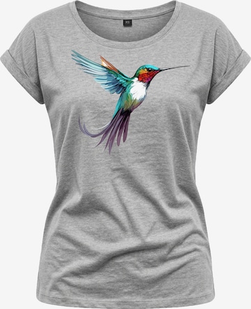 MAKAYA Shirt 'Kolibri' in Grey: front