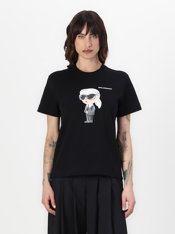 Maglietta 'IKON AQUARELLE K' di Karl Lagerfeld in nero: frontale