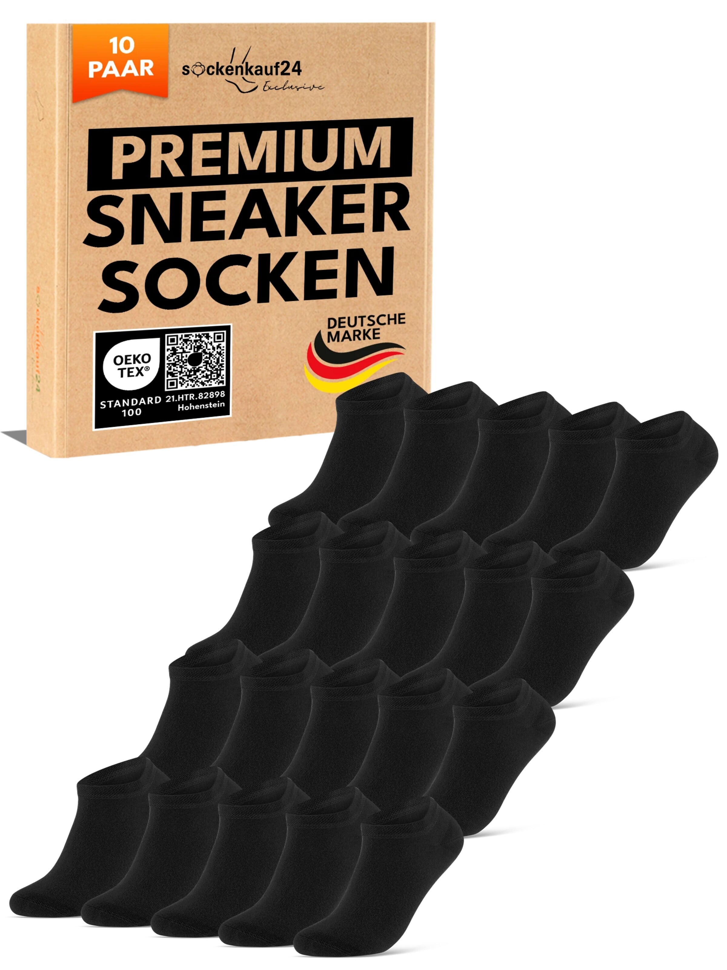 sockenkauf24 Ankle Socks 'Sneaker Socken' in Black: front