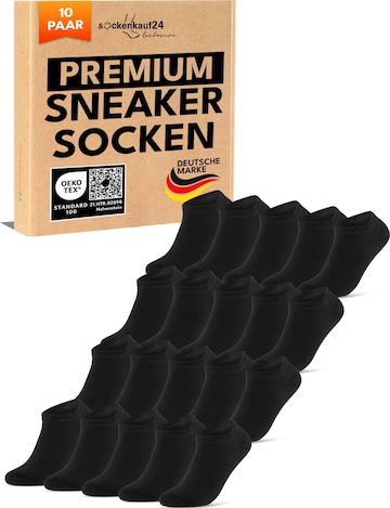 sockenkauf24 Ankle Socks 'Sneaker Socken' in Black: front