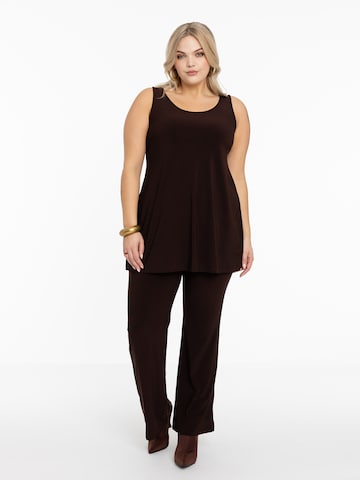 Yoek Top 'Dolce' in Brown