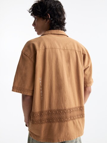 Pull&Bear Regular fit Button Up Shirt in Brown