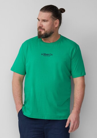 s.Oliver Men Big Sizes Shirt in Green: front