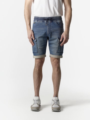 mėlyna KOROSHI Standartinis Darbinio stiliaus džinsai: priekis