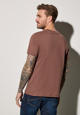 Street One MEN T-Shirt mit Print in Braun
