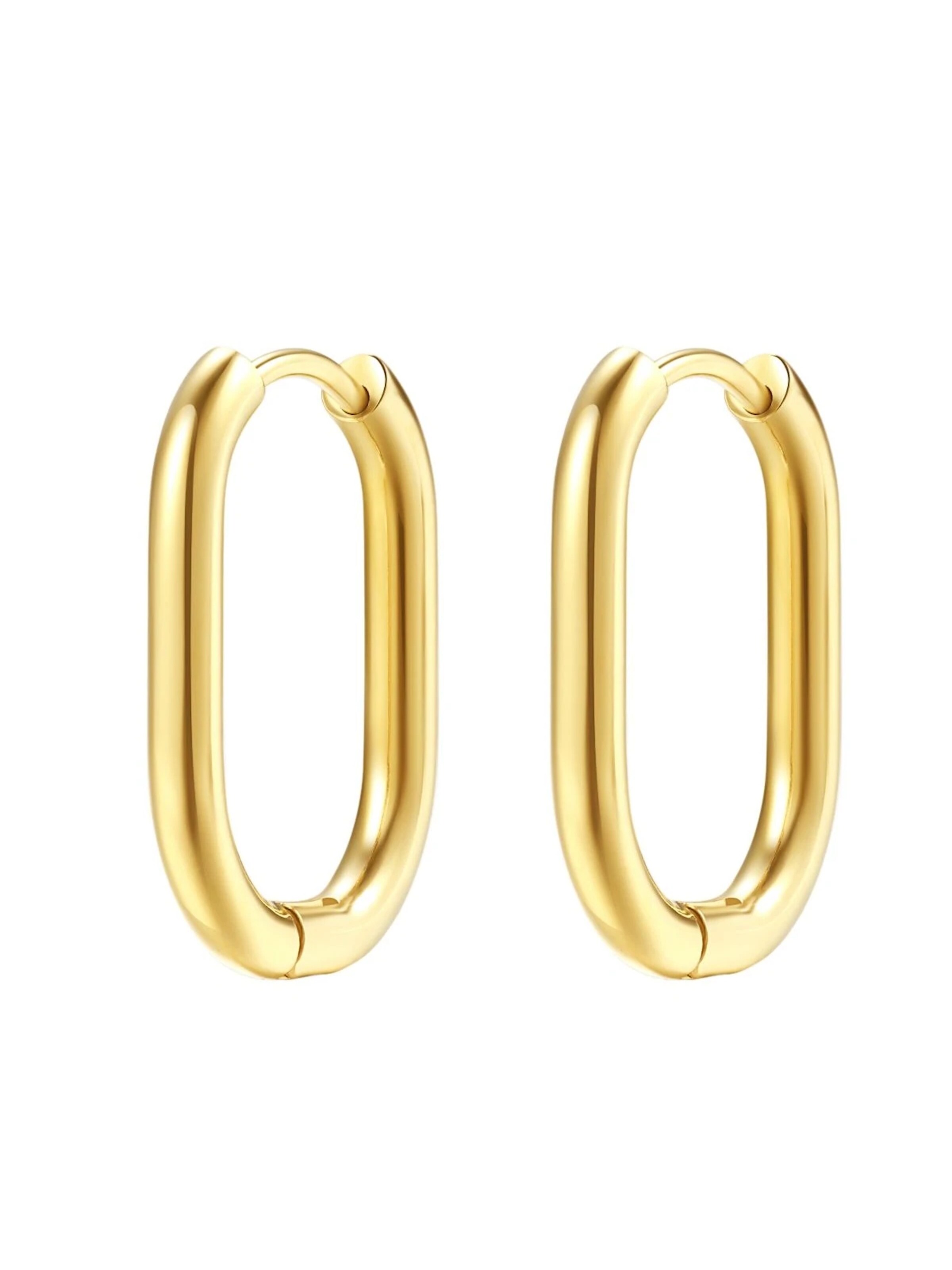 Hey Happiness Ohrringe 'Ellipse'‌ in Gold: Vorderseite