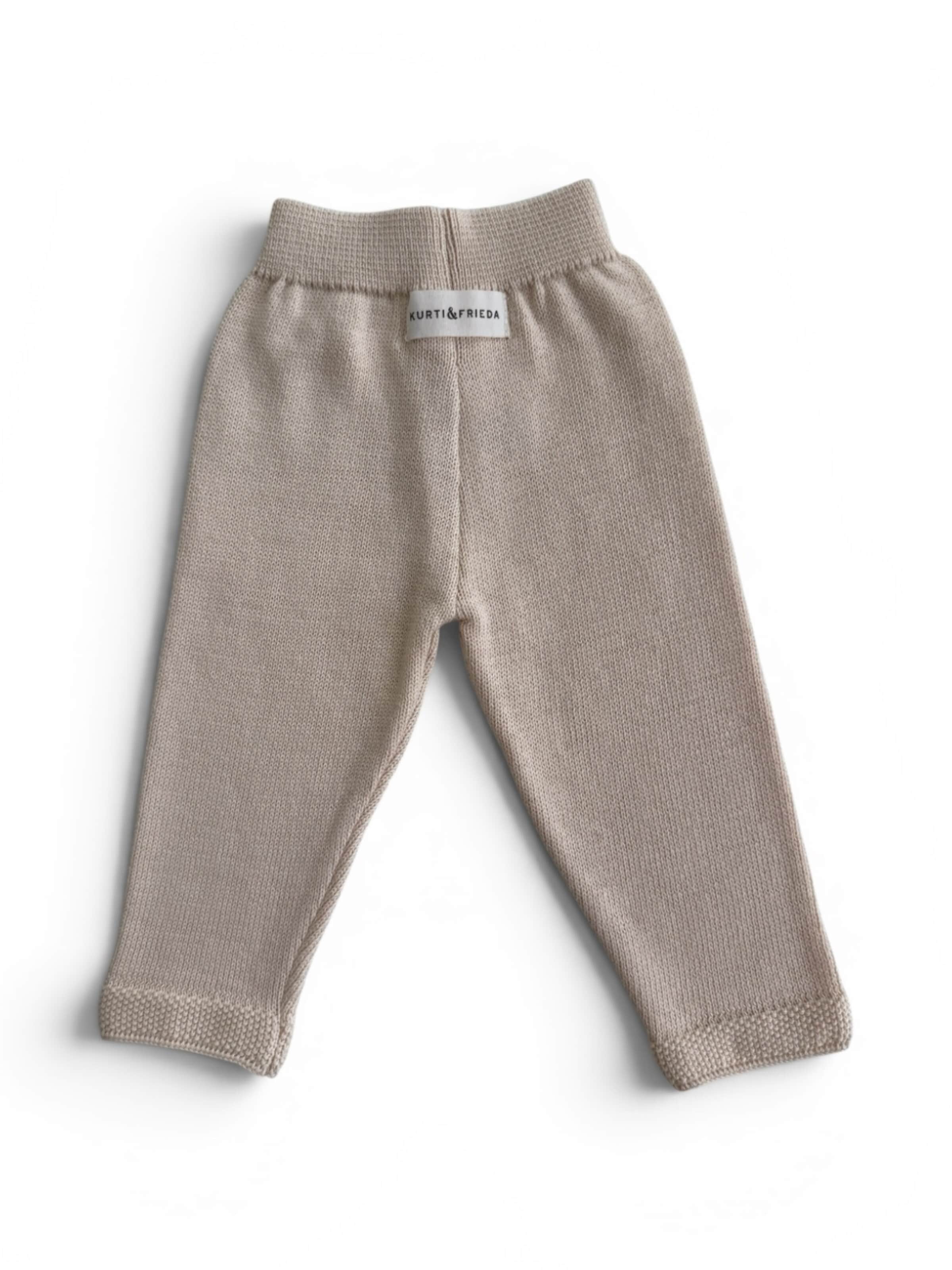 KURTI & FRIEDA Regular Leggings 'Knit' in Beige: front