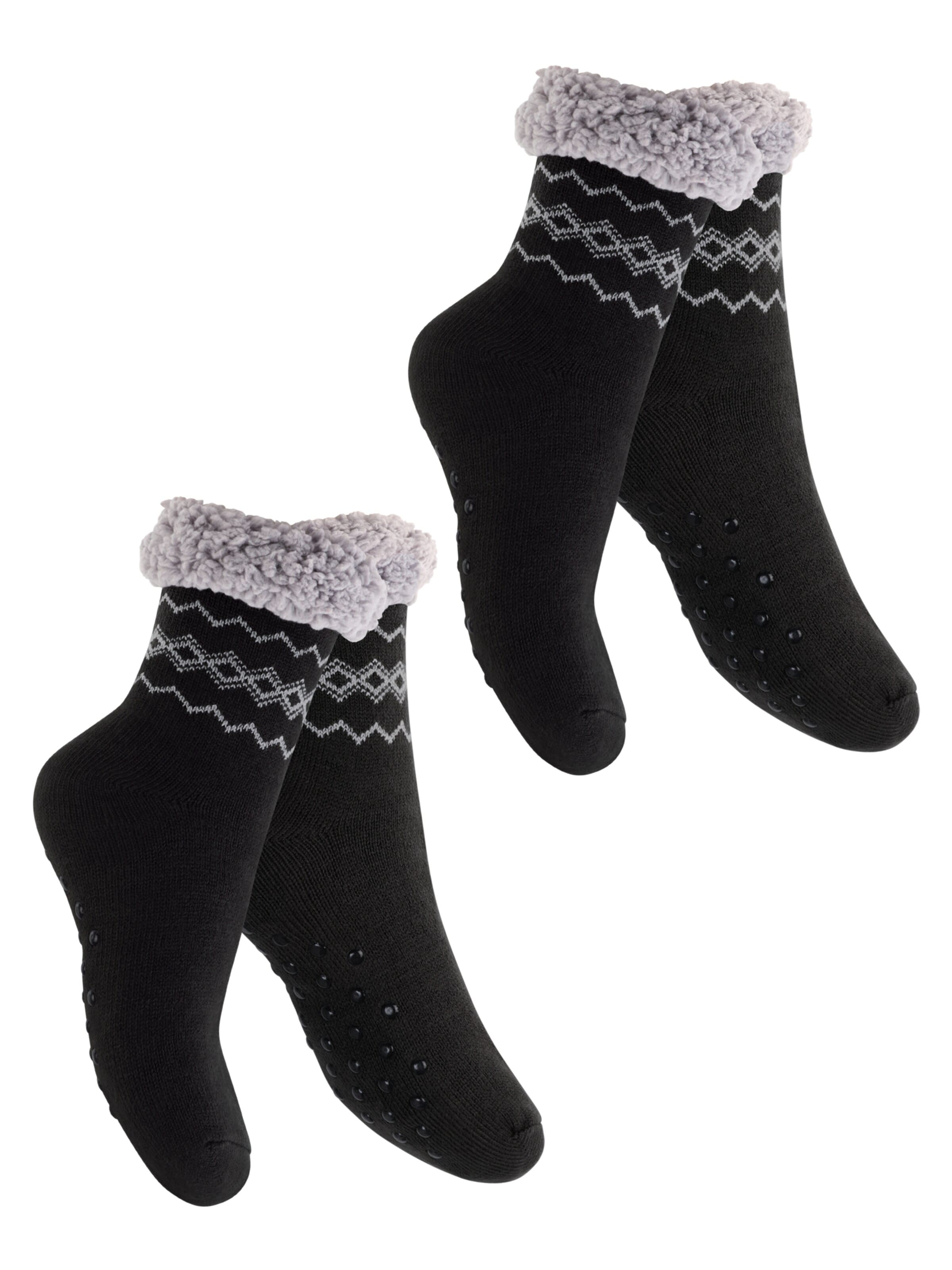 footstar Socken 'Haussocken'‌‌‌‌‌‌‌‌‌ in Schwarz: Vorderseite