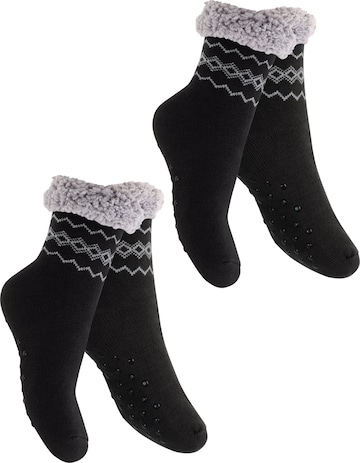 footstar Socken 'Haussocken' in Schwarz: Vorderseite
