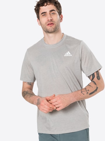 ADIDAS SPORTSWEAR Performance shirt 'Aeroready Designed To Move Heathered' in Grey: front