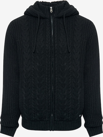 Threadbare Knit Cardigan in Black: front