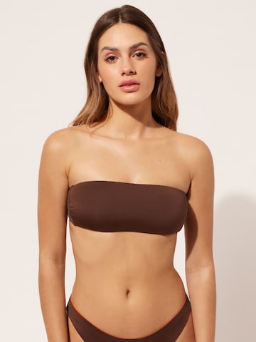 CALZEDONIA Bandeau Bikini Top 'DOUBLE CONCEPT' in Brown: front