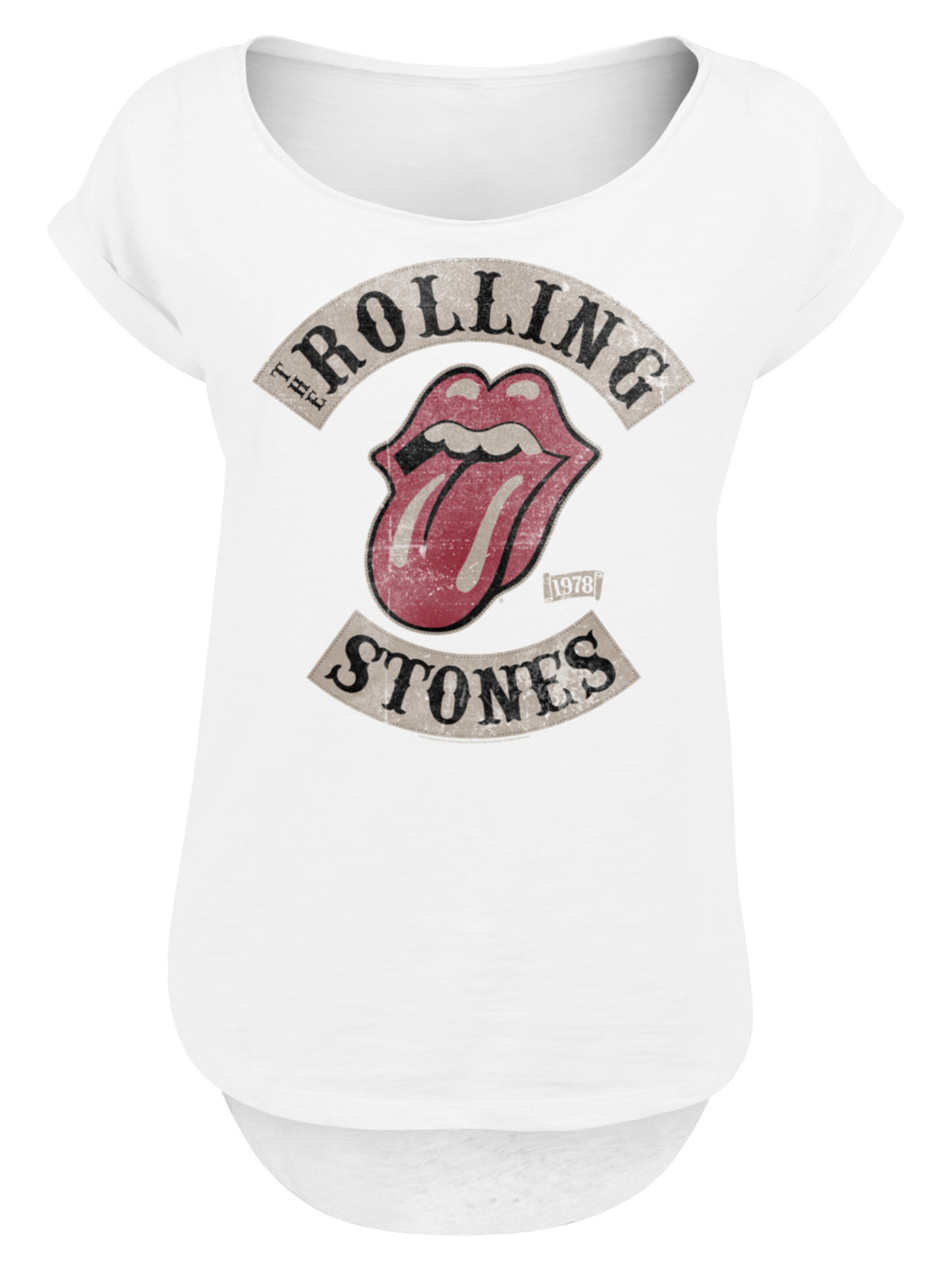 T-shirt 'The Rolling Stones' F4NT4STIC en blanc : devant