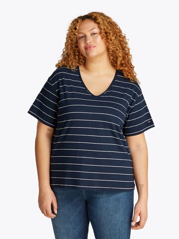 T-shirt Tommy Hilfiger Curve en bleu : devant