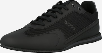BOSS Black Platform trainers 'Rusham_Lowp_pume' in Black: front