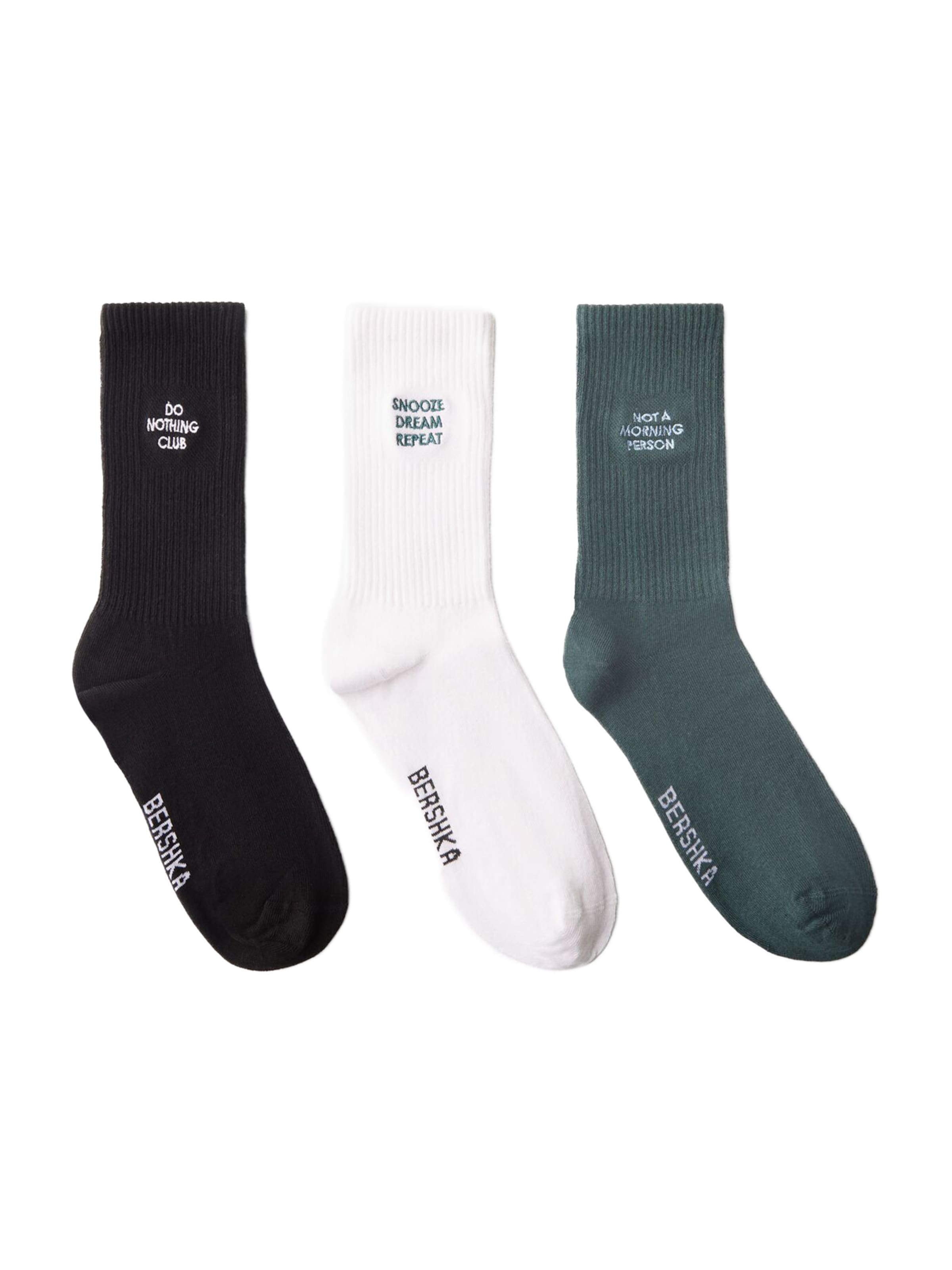 Chaussettes Bershka en Vert Noir Blanc ABOUT YOU