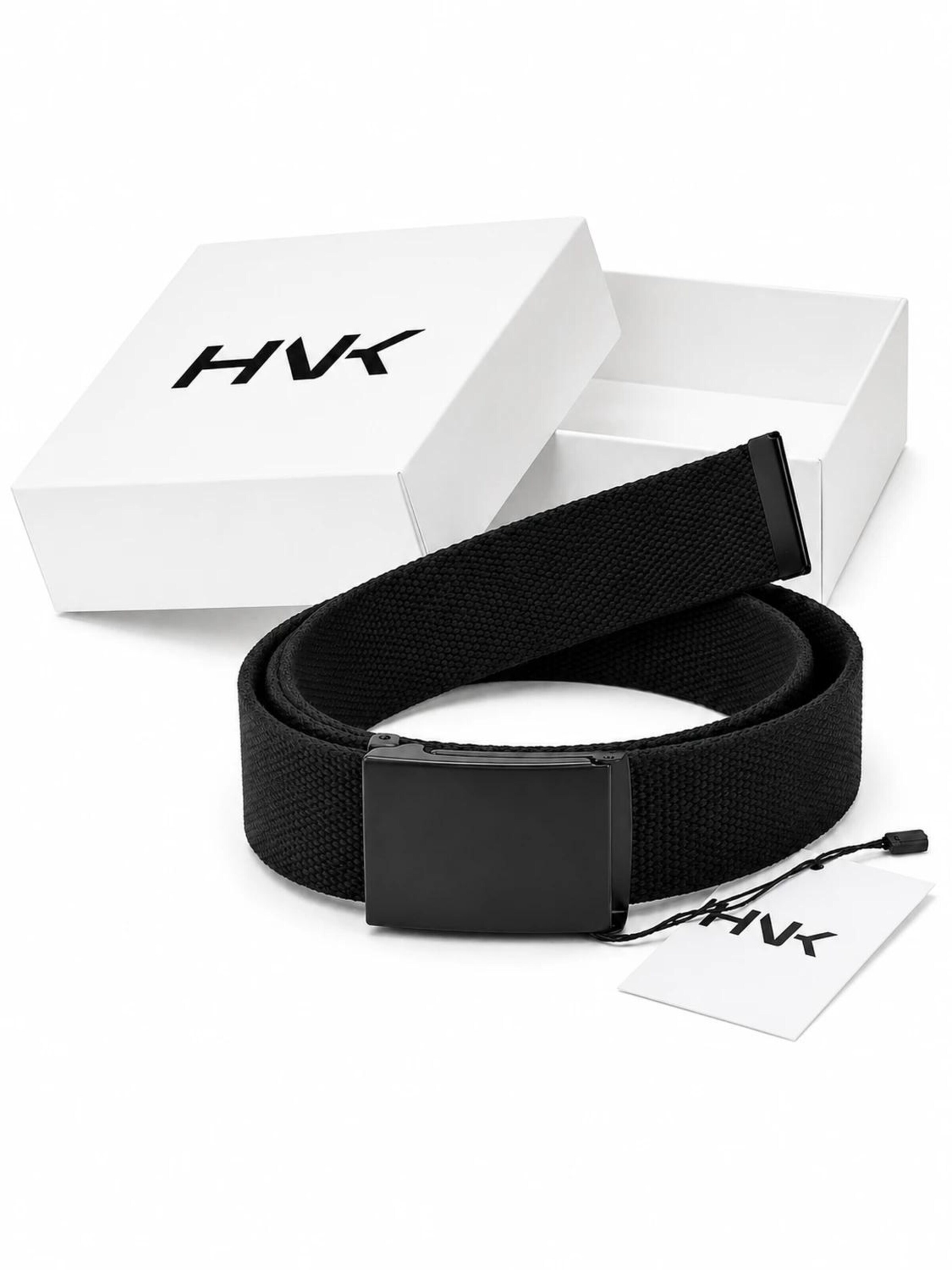 HNK Riem 'Gürtel Herren - Schwarz -Stufenlos Verstellbar - Canvas Stoff' in Zwart