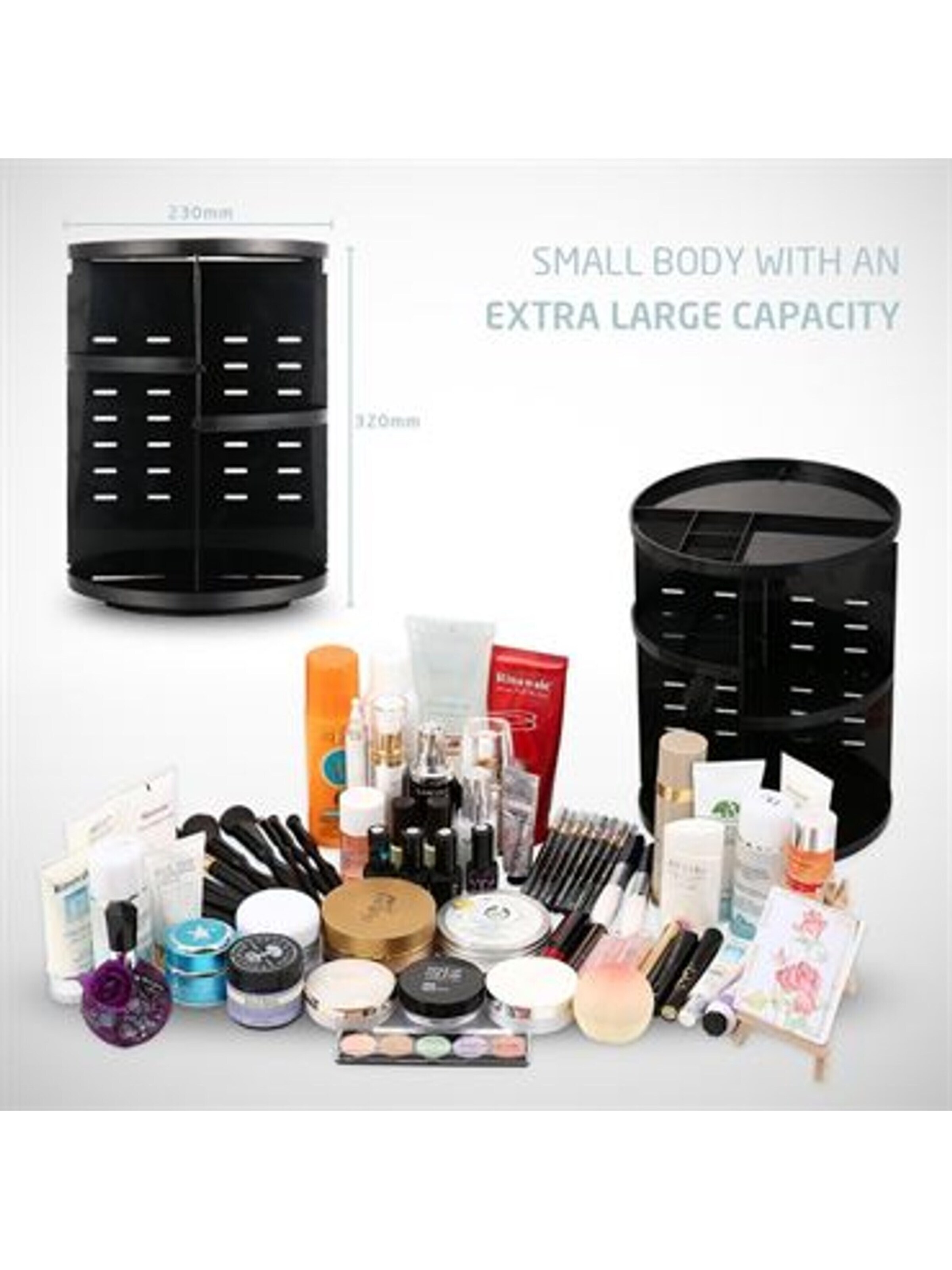 UNIQ Beauty Jewelry storage 'UNIQ 360º Rotating Cosmetic Organiser - Black' in Transparent