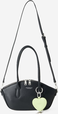 Seidenfelt Schultertasche in Schwarz: Vorderseite